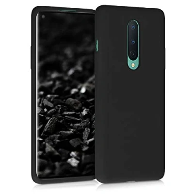 Abbildung von kwmobile Hülle kompatibel mit OnePlus 8 (2020) Silikon Handy Case Handyhülle weiche Oberfläche kabelloses Laden Schwarz