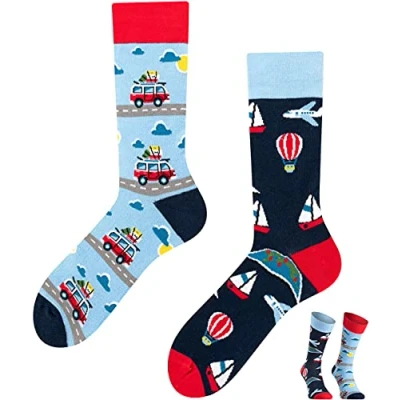 Abbildung von TODO Colours Lustige Socken mit Motiv Mehrfarbige, Bunte, Verrückte für die Lebensfreude (Abenteuer Reise Socken, numeric_35)