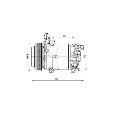 Abbildung von MAHLE ORIGINAL ACP 1468 000P Kompressor 5VS09ic 12 PAG 46 YF R 1234yf, 134a