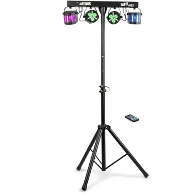 Abbildung von MAX Partybar12 Lichtset 2x PAR Spot mit Stroboskop und Derby