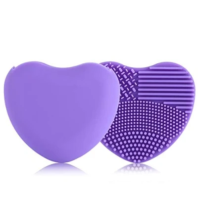 Abbildung von Pinsel reinigungsmatte, 7Colors Make up Reiniger Silikon Herz Handschuh Reinigung Kosmetikbrett Wasch Wäscher(01)