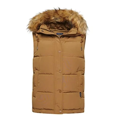 Abbildung von Superdry Everest Weste, Damen, Größe: 36, Sandstone