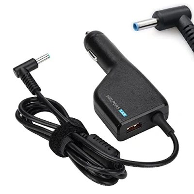 Abbildung von Helpers lab Laptop Notebook KFZ Netzteil Ladegerät Adapter für HP Envy4 Envy6 EliteBook TouchSmart Folio Pavilion Stream Split Spectre Zbook chromebook 19,5V 4,62A 3,33A 2,31A mit USB QC3.0