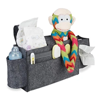 Abbildung von relaxdays Betttasche für Hochbett aus Filz, Dunkelgrau