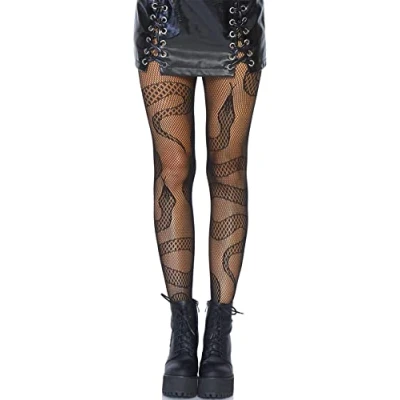 Abbildung von LEG AVENUE Snake net tights, Größe 1X 2X (Schwarz), XL Große Größen, 9716