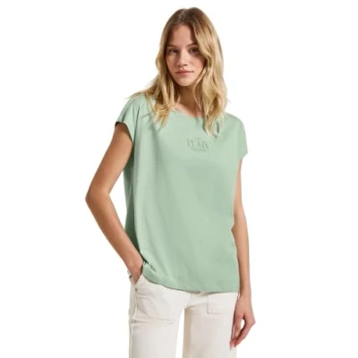 Abbildung von STREET ONE Damen A323581 Basic Shirt mit Wording, Soft Jade Green, 42