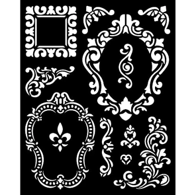 Abbildung von Stamperia Thick Stencil 20x25cm Alice Frames (KSTD092) (DISCONTINUED)