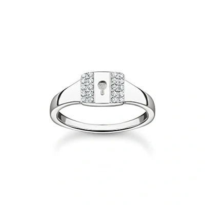 Abbildung von THOMAS SABO Damen Ring Schloss weiße Steine925 Sterlingsilber TR2372 051 14
