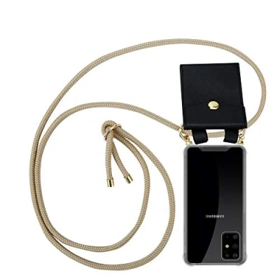 Abbildung von Cadorabo Handykette kompatibel mit Samsung Galaxy S20 Plus Schutzhülle TPU Silikon Case Necklace Design Slim Kratzfest Kordel Band Etui Rundumschutz Hülle für in Braun