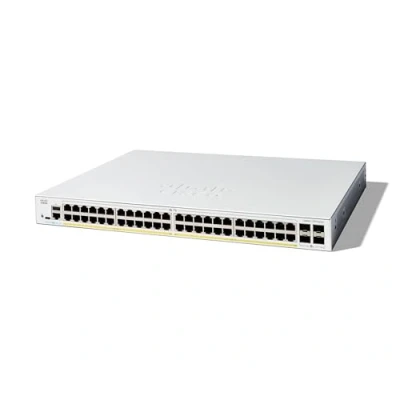Abbildung von Cisco Catalyst 1300 48P 4X Managed Switch, 48 Port GE, PoE, 4 x 10 GE SFP+, eingeschränkter Lebenszeitschutz (C1300 4X)