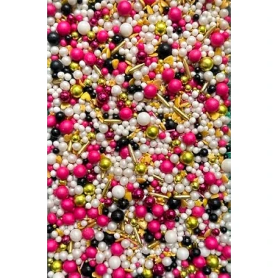 Abbildung von SD Pearls Zuckerstreusel, Bunter Streuselmix, Streusel Valentinstag, Hochzeit, Herzen, Streudekor für Torten, Kuchen, Muffins und Desserts. (Mix „Glamour“, 100g)