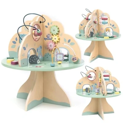 Abbildung von Mamabrum Lernspielzeug Lerntisch für Kinder Multifunktionaler Motorikbaum mit Holzspielzeug