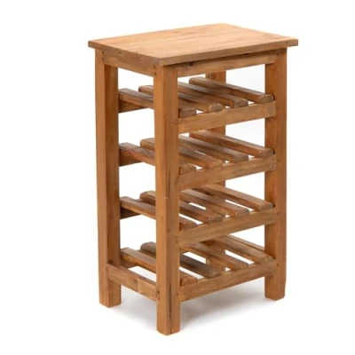 Abbildung von CREEDWOOD WEINREGAL Burgos 69cm, Mahagoni Massivholz, 12 Flaschen Natur Flaschenregal, Holz Weinständer, Weinhalter, Aufbewahrung