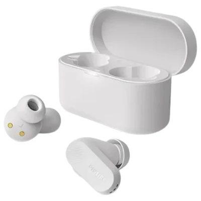 Abbildung von Philips TAT3509WT Noise Cancelling True Wireless In Ear Bluetooth Kopfhörer Kleine Ohrstöpsel, natürlicher Klang, dynamischer Bass, taschengroßes Ladeetui, klare Anrufe Weiß