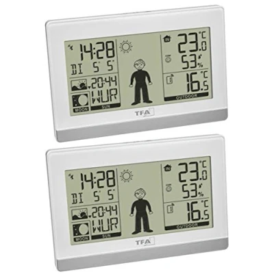 Abbildung von Funk Wetterstation mit 2 Display Weather Boy Mega TFA 35.1159.99 (Weiss 35.1159.02.99)
