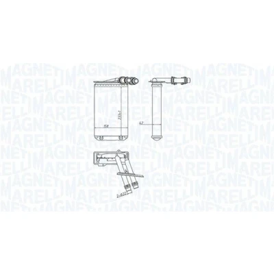 Abbildung von MAGNETI MARELLI 350218445000 Wärmetauscher VOLKSWAGEN: Golf 4 Schrägheck, Variant, Bora SEAT: Leon I Schrägheck