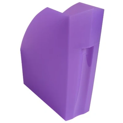 Abbildung von Exacompta 18019D 3er Pack Premium Stehsammler The Magazine für DIN A4 aus stabilem Kunststoff, ideal die Ablage Ihre Dokumente Zeitschriftensammler Aktenordner Chromaline violett transluzent