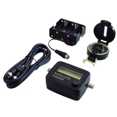 Abbildung von Transmedia FSAT1SETL Satelliten Finder Set (Satellitenfinder, Anschlusskabel, Kompass, Batteriehalter) für 10xAA