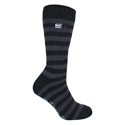 Abbildung von HEAT HOLDERS Herren Winter Extrem Warm Antirutsch Thermosocken mit Abs (39 45 Eur, Black/Grey Stripe)