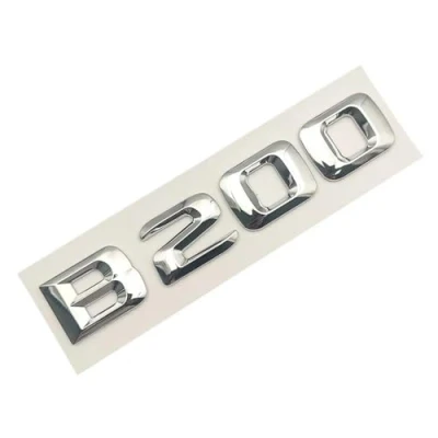 Abbildung von 3D ABS Schwarz Chrom Logo B200 Buchstaben Kofferraum Abzeichen Aufkleber 4MATIC Emblem kompatibel mit Mercedes Benz W246 W245 Zubehör (Color : Chrome)