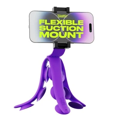 Abbildung von Tenikle® PRO Flexibles Tentakelstativ für Handy und Action Kamera GoPro, Insta360, DJI Osmo, Bekannt aus Shark Tank, biegbare Saugnapf Kamerahalterung &amp; Halterung, iPhone Android kompatibel