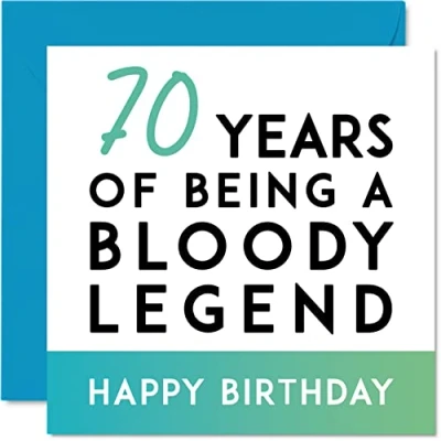 Abbildung von Lustige Geburtstagskarte zum 70. Geburtstag Männer und Frauen Being A Legend seventieth Happy Birthday Karte ihn Mutter Vater Großvater Oma Onkel 145 mm x Witz Geschenke Humor Sarcasmusmus