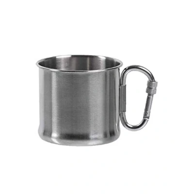 Abbildung von Mil Tec Becher Militär Karabinerbecher Steel, Stahl (rostfrei)