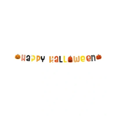 Abbildung von PD Party 7025005 Fröhlich Design Brief Banner Dekoration Spezielles Thema Partei Girlande Happy Halloween, Mehrfarben, 250cm Länge x 17cm Breite 0.1cm Höhe