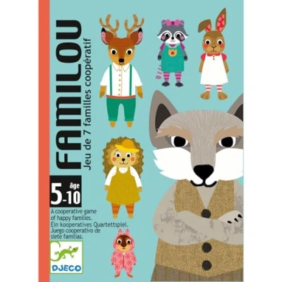Abbildung von DJECO Spiel Kartenspiel Familou kooperatives Quartett Tier Quartette
