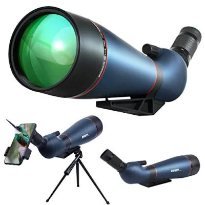 Abbildung von Aktualisiert 25 75x100 mm Spektiv,mit Stativ Telefon Adapter und Tragetasche BAK4 FMC Objektiv HD Zoom Spektiv Smartphone für Zielschießen, Jagd, Vogelbeobachtung, Wildtierlandschaft