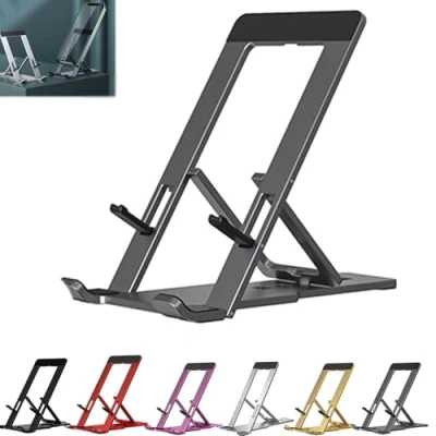 Abbildung von VIUXL Folding Bracket, New 2024 Fashion Bracket for Phone, Foldable Aluminum Desktop Phone Stand, Portable Applicable to All (Gray)