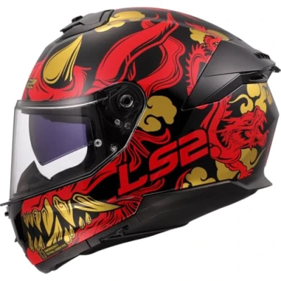 Abbildung von LS2, Integraler Motorradhelm STREAM II DRAKO Gloss Black Red, XS