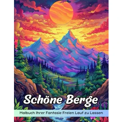 Abbildung von Schöne Berge Malbuch: Malvorlage „Schöne Berge“, Majestätische Landschaften Für Kreativen Ausdruck