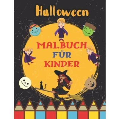 Abbildung von Halloween Malbuch für Kinder: Gruselige und Niedliche Malvorlagen Kleine Jungen Mädchen im Alter von 4 8 Jahren