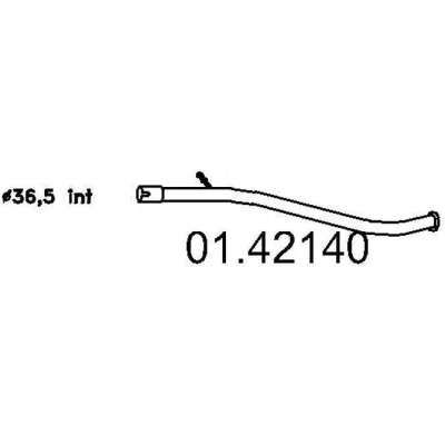 Abbildung von MTS 01.42140 Abgasrohr 1450 hinten für Endschalldämpfer FORD: FIESTA 5, Fusion Kombi, PEUGEOT: 206 Schrägheck, Kastenwagen