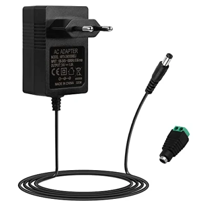 Abbildung von Netzteil 24V, Steckernetzteil 24v Universal AC/DC Netzadapter Transformator, Switching Adapter 100 240v 50 60hz für Radiowecker, Nachtlicht, Speedport, Lichtleisten, USB Hub, Switch, Router