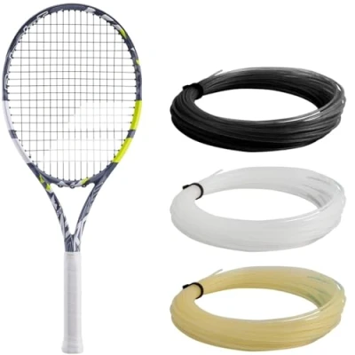 Abbildung von Babolat, Evo Aero Lite Saiten Tennisschläger für Erwachsene, ideal Fortschritt, Kraft und Manövrierfähigkeit, aerodynamischer Spin Alpha Rahmen, Griffgröße 2, französische Marke, Grau/Gelb