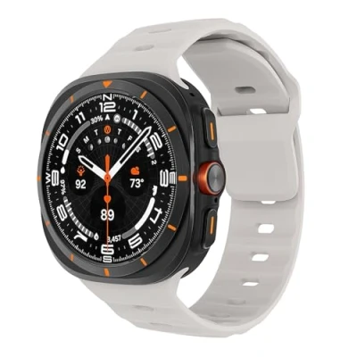 Abbildung von MoKo Sport Armband Kompatibel mit Samsung Galaxy Watch Ultra 47mm (2024) Damen Herren, Weiches Silikon Wasserdichtes Ersatzarmband Zubehör für Armband, Sternenlicht