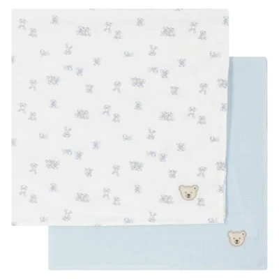Abbildung von Steiff Unisex Baby Mullwindel 2er Pack Tragbare Decke, Bright White, One Size