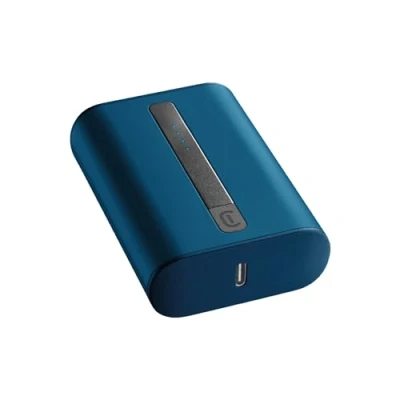 Abbildung von Cellularline Tragbare Ladegeräte Extra kompaktes tragbares Ladegerät 10000Mha USB C Power Delivery 20W für iPhone 18W adaptiver Anschluss Samsung Blau