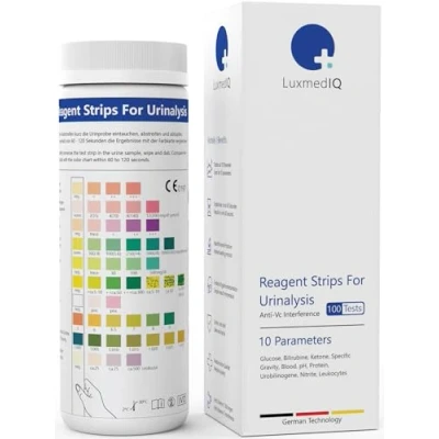 Abbildung von LuxmedIQ Harnsäure Teststreifen 100x Gesundheitstest Urin für 10 Parameter, 100 St., Stk.