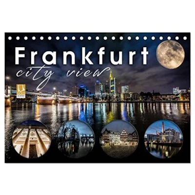 Abbildung von Frankfurt city view (Tischkalender 2025 DIN A5 quer), CALVENDO Monatskalender