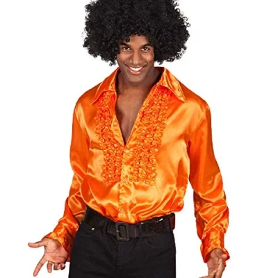 Abbildung von thetru T Shirt Schlagerstar Rüschenhemd orange
