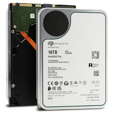 Abbildung von Seagate IronWolf Pro ST16000NE000 interrne NAS Festplatte 16TB HDD, 3.5 Zoll, 7200 U/Min, CMR, 256 MB Cache, SATA3 (Generalüberholt)