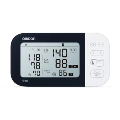 Abbildung von OMRON Oberarm Blutdruckmessgerät, M7 Intelli IT HEM 7361T EBK, IntelliWrap Manschette 22 42 cm, Intellisense Technologie, Klinisch validiert, AFib, Blutdruck und Puls, Batterien Tasche
