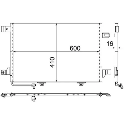 Abbildung von MAHLE ORIGINAL AC 369 000S Klimakondensator ohne Sensor, mit Trockner 16 13,7 603 MERCEDES BENZ: B Klasse, A Klasse kfzteile, kfzteile24, bandel