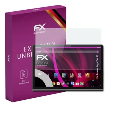 Abbildung von atFoliX Glasfolie kompatibel mit Lenovo Yoga Tab 11 Panzerfolie, 9H Hybrid Glass FX Schutzpanzer Folie