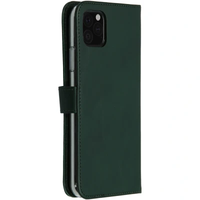 Abbildung von Apple iPhone 11 Pro Max Hülle Echtleder Selencia Klapphülle Handyhülle Grün