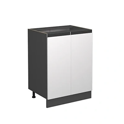 Abbildung von Vicco Unterschrank R Line, Weiß/Anthrazit, 60 cm J Shape, ohne Arbeitsplatte