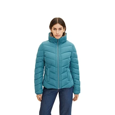 Abbildung von TOM TAILOR Damen Steppjacke mit Stehkragen 1032477, 13222 Pastel Teal, S